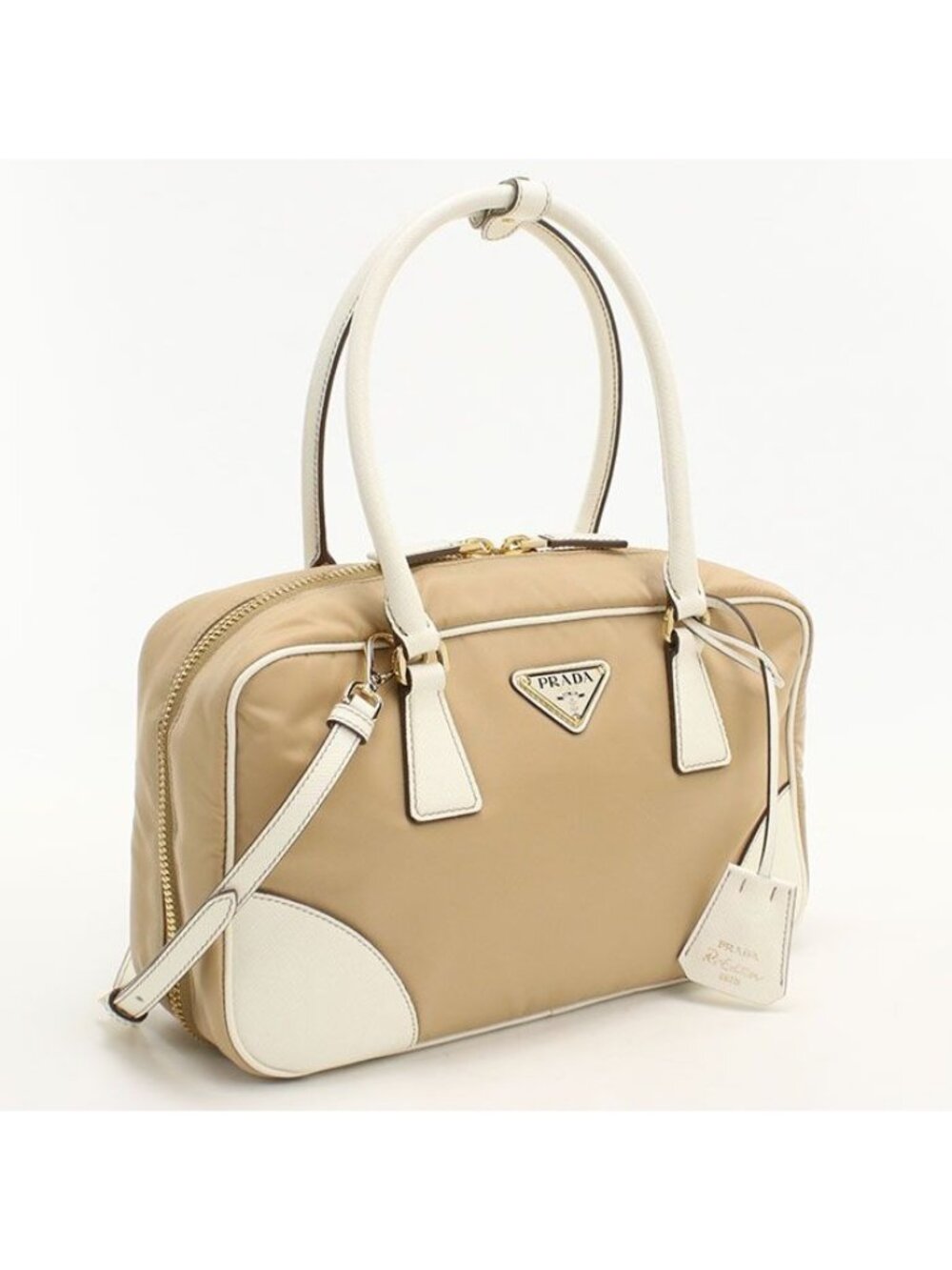 Prada 2-Way Re-Nylon Handbag Nylon Leather